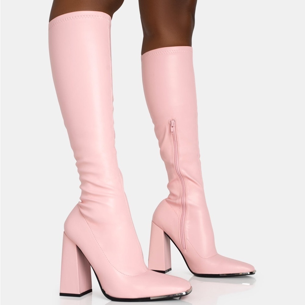 Public Desire Pink Heeled Boots - Picture 2 of 11